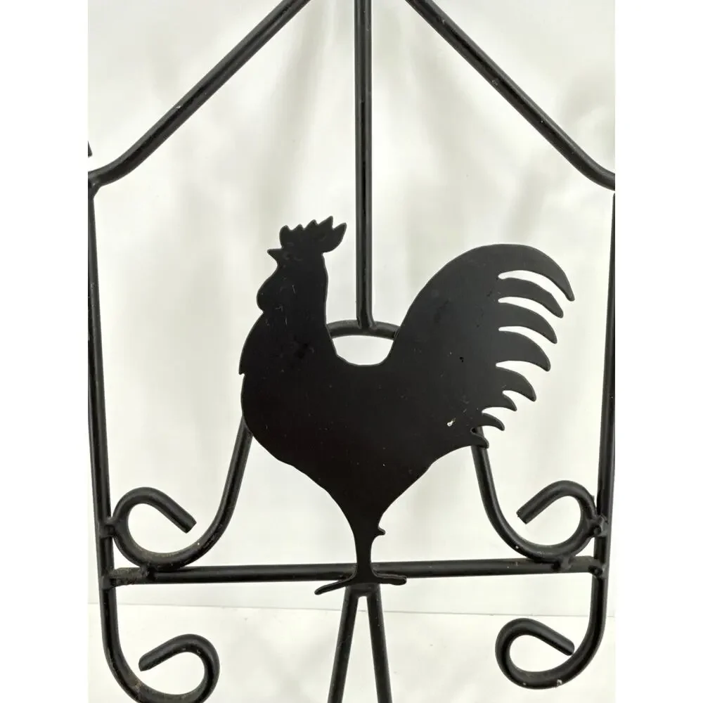Rooster Metal Candle Holder Double Farmhouse Country Kitchen Decor 13 Inch